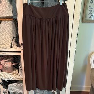 Tibi drapey jersey lantern skirt, brown, size 12, EUC, $100